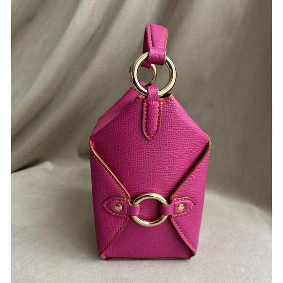 BNWT Jeff Wan Fuchsia Pink Lunch Box Purse W Long Strap - Picture 4 of 10